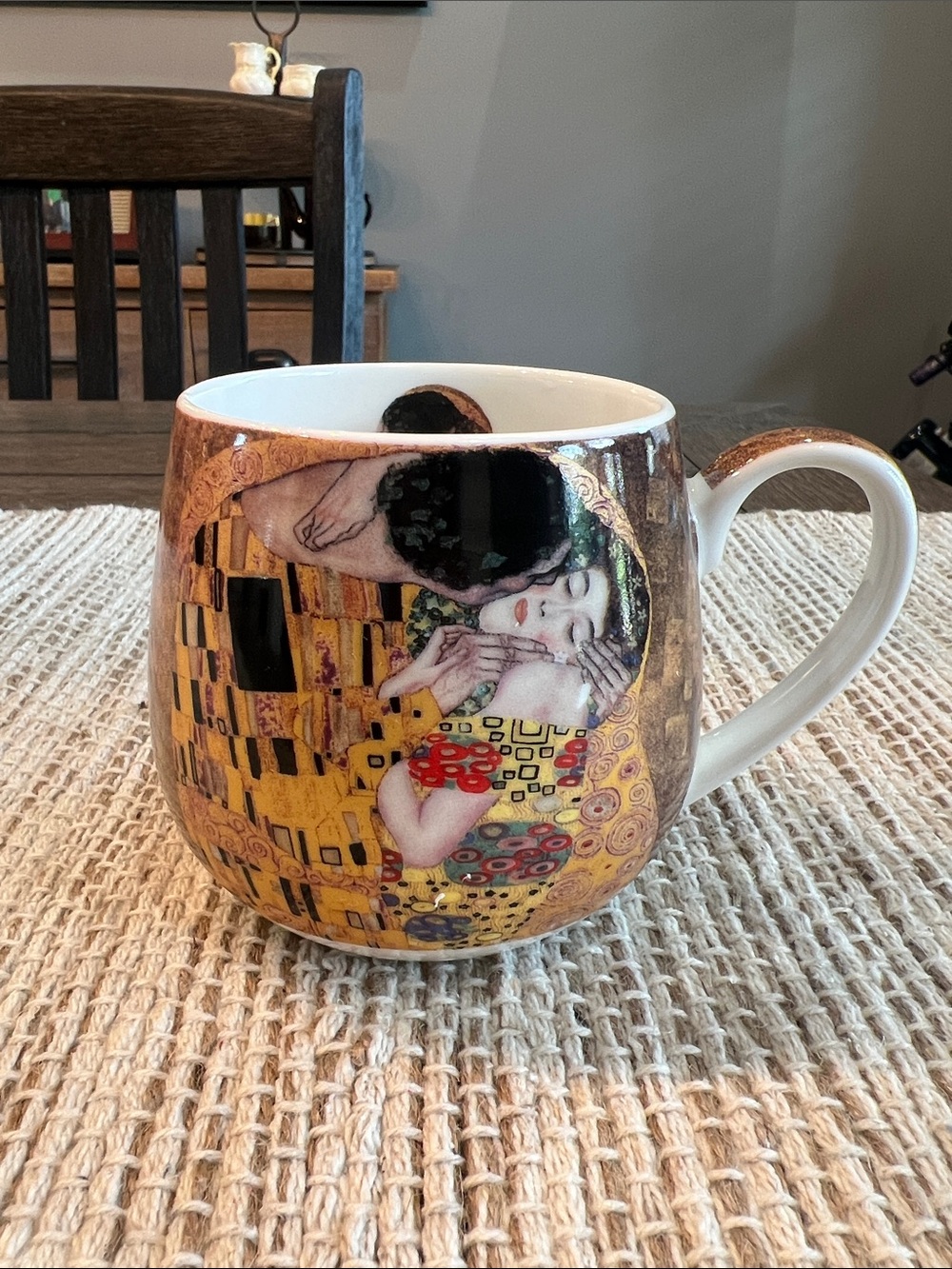Duo Art Hallery Decorative Ceramic Mug Gustav Klimt-inspired Artwork “The Kiss”